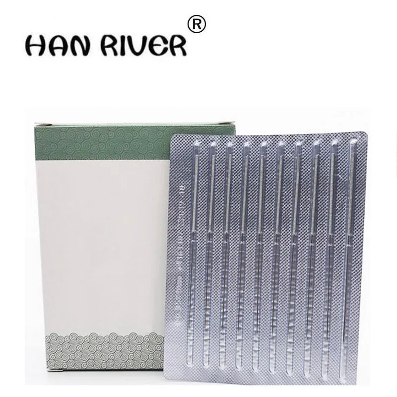 

HANRIVER 2018 100 pieces of acupuncture needle therapy disposable sterile silver acupuncture needle insertion