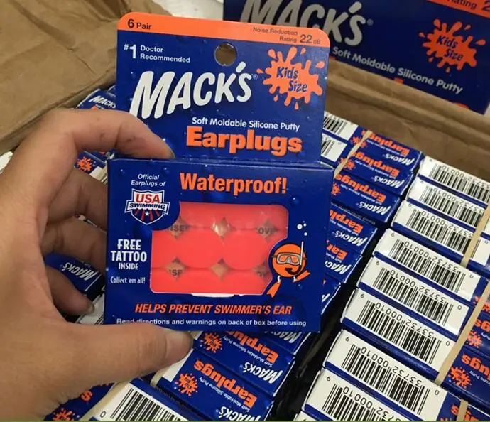 6 пар Macks Детские Беруши Мягкие силиконовые водонепроницаемые детские затычки ушные для плавания детские беруши