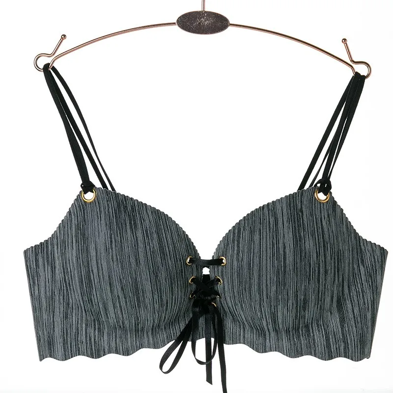 New Fashion Bra Seamless With String Push Up Bras For Women Breathable Wire Free Underwear Women Sexy Lingerie Solid Bra Women