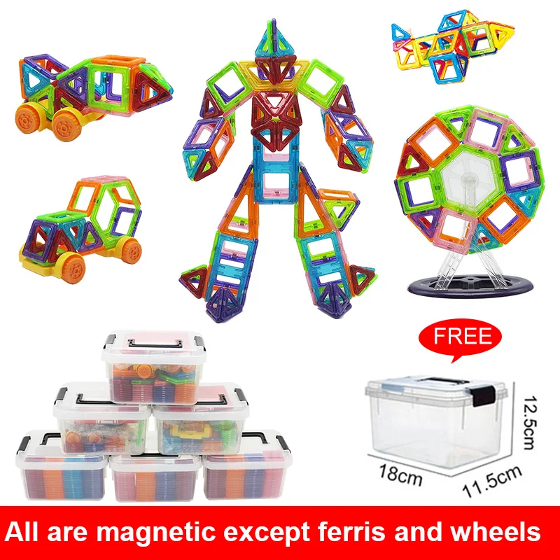 

Mini Size Magnetic construction Magnetic Building Blocks Set Magnet Designer STEM Educational Toys For Kids Gift 60pcs-138pcs