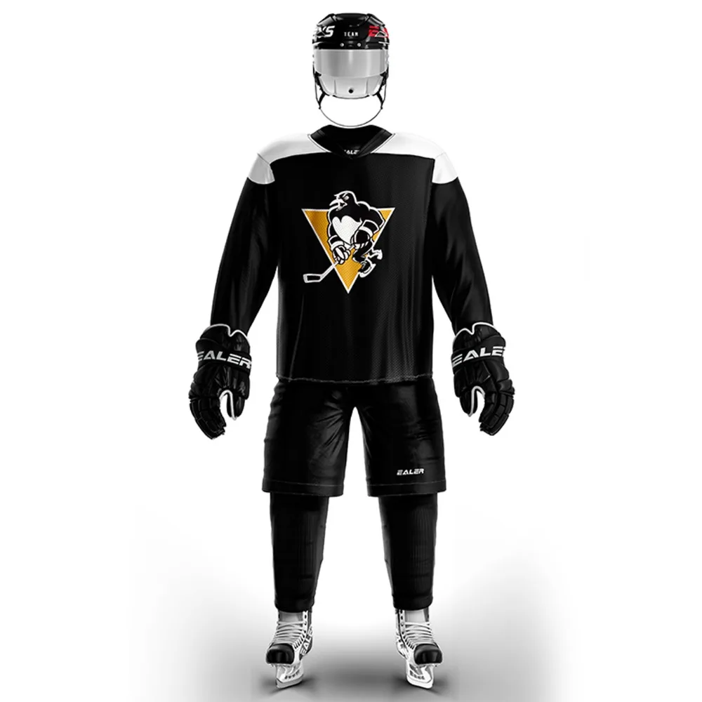 COLDOUTDOOR  white&black  ice hockey jersey