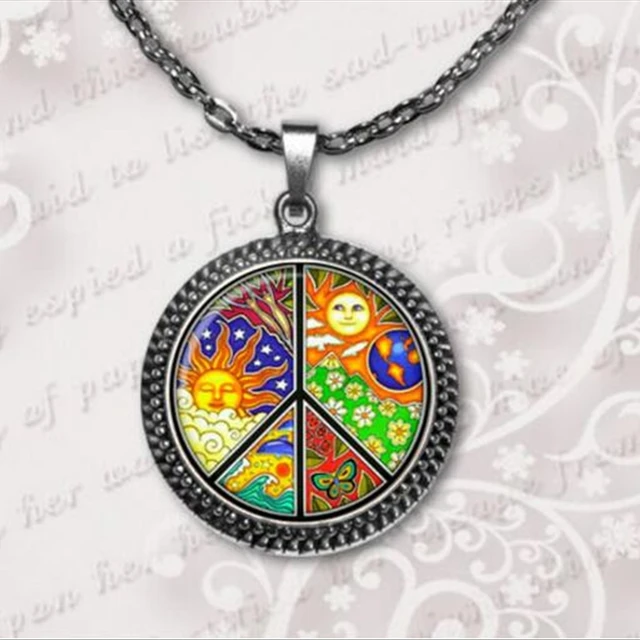 Fashion 2017 Hot sale Hippie Necklace Sign Peace Pendant Hippie Jewelry