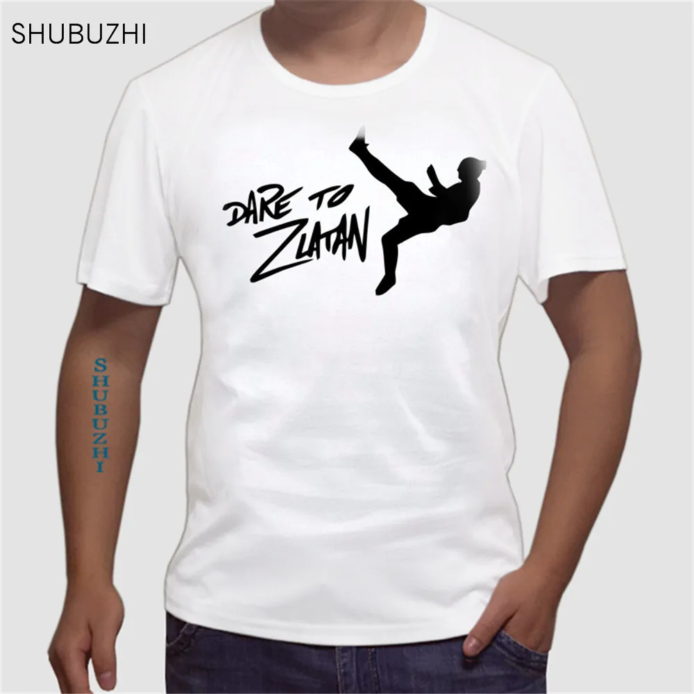 

brand Top New Summer DARE TO ZLATAN Ibrahimovic T Shirts Men Swedish footballer Paris T-Shirt Short Sleeve euro size