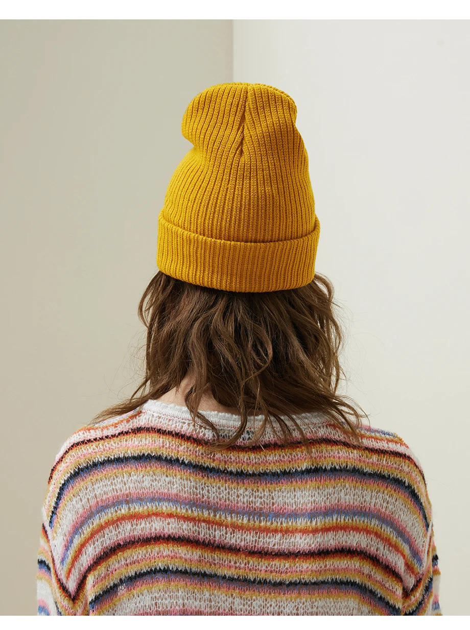Winter Hat Female Solid Color Classic Design Beanie Knitted Acrylic Hats For Women Skullies Warm Candy Color Beanie High Quality (6)
