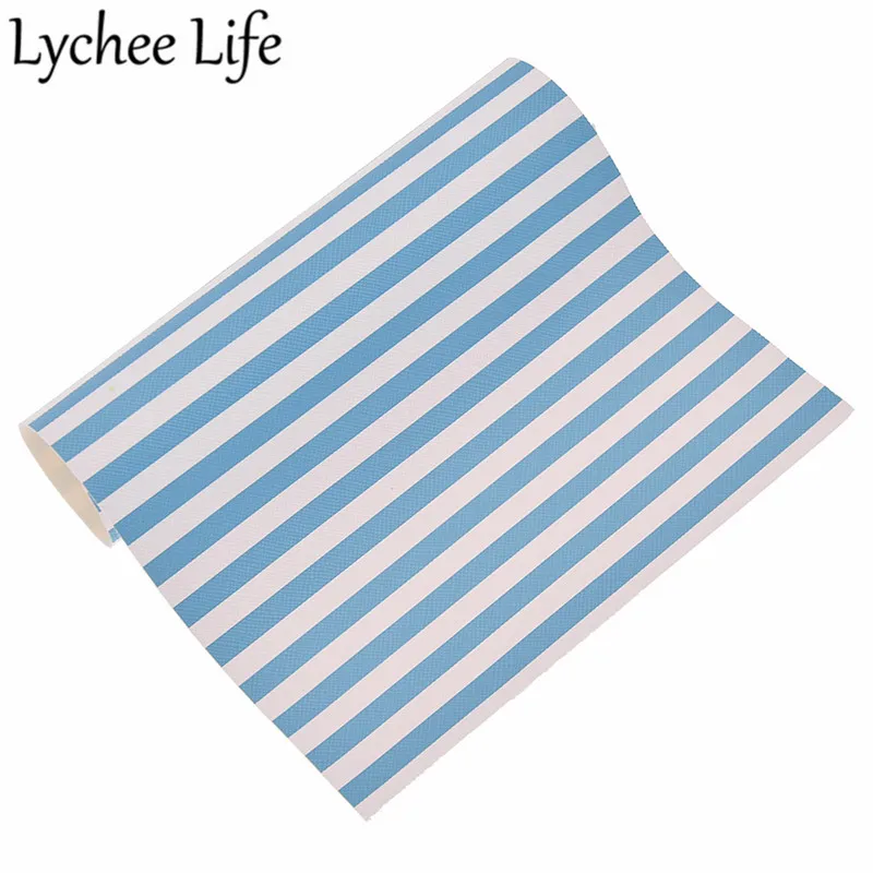 Lychee Life в полоску с принтом искусственная кожа ткань PU A4 21X15 см Ткань DIY Современная домашняя одежда текстиль швейная ткань аксессуары