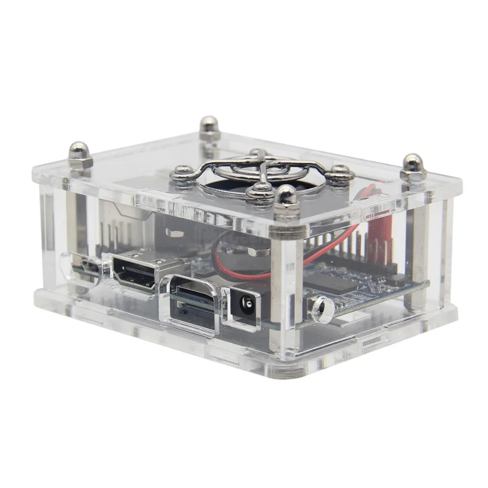 Акриловый чехол Orange Pi One + охлаждающий вентилятор набор медных радиаторов для