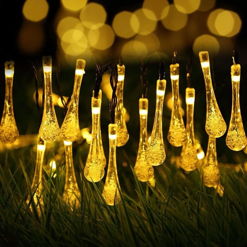 

Solar String Light 30 LED Waterproof Water Drop String Fairy Light Outdoor Garden Christmas Party Decoration Solar Lights