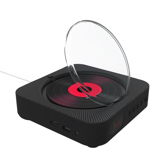 AV Port DVD Player Portable Wall Mounted Bluetooth HiFi CD Music Player with Remote Control FM Radio Boombox Desk Stand