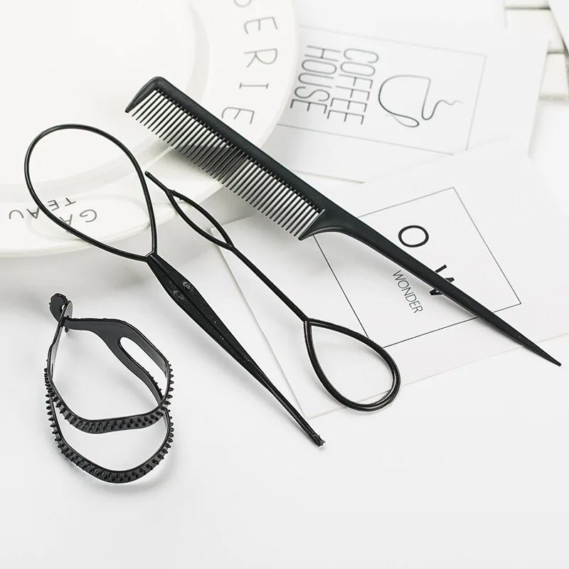 

Women DIY Hair Twist Bun Making Comb Ponytail Bun Maker Styling Clip Braid Accessories Tools Sets