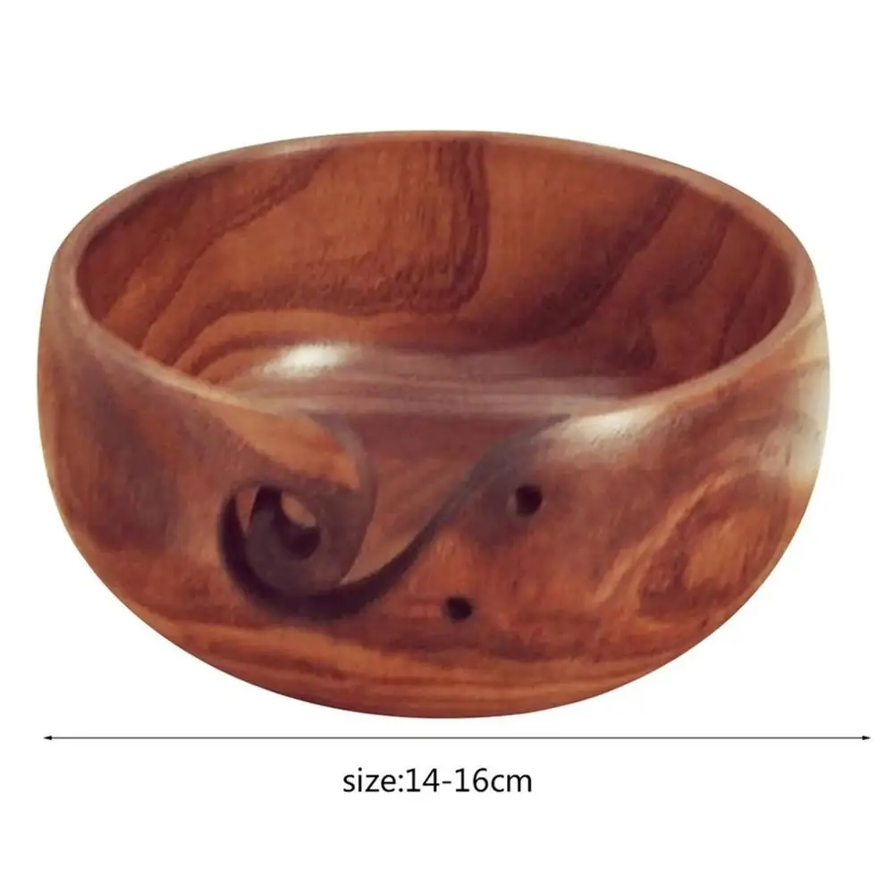 2 размера s деревянная пряжа для хранения Чаша практичный дизайн для домашнего вязания аксессуары для вязания крючком портативный размер экологичный - Цвет: 14-16cm