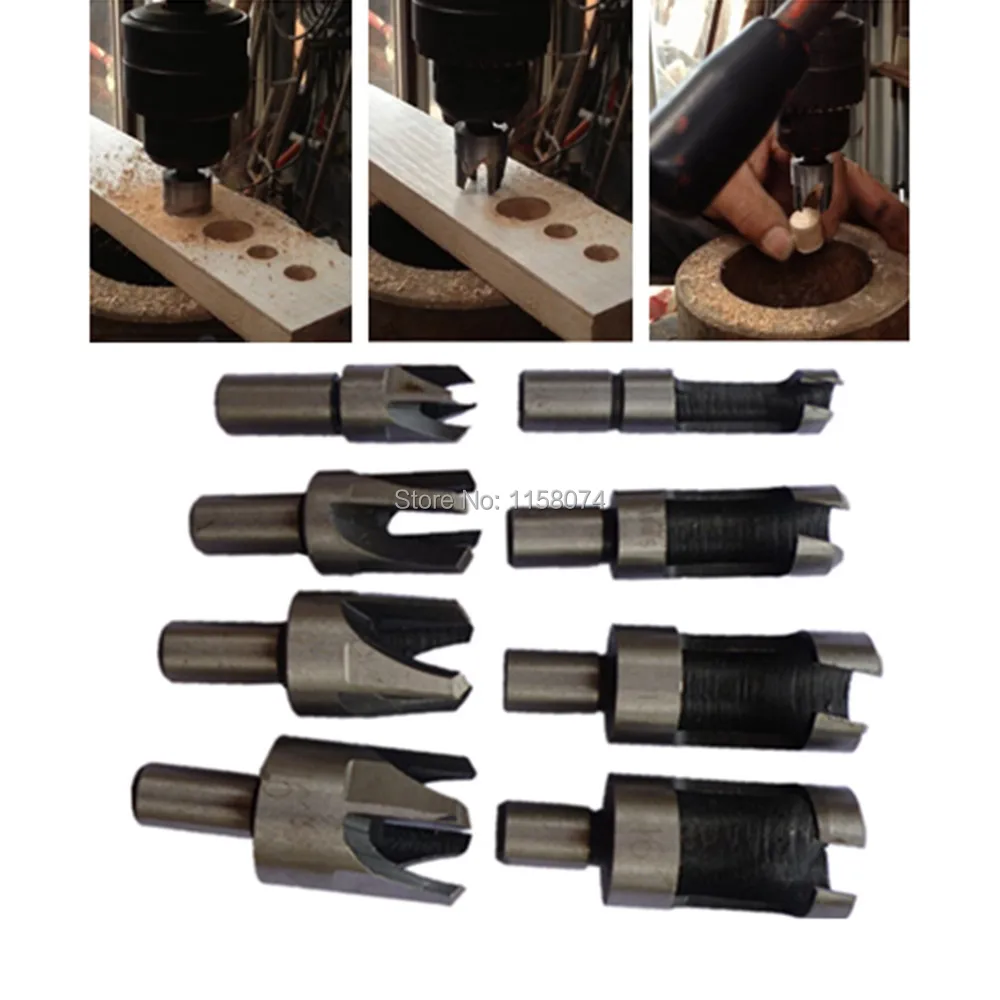 

8pcs Tapered&Straight Wood Plug Cutter 6mm 10mm 13mm 16mm Woodworker Tennon Taper Plug Hole Cutters Chamfered Cutting Drill Bit