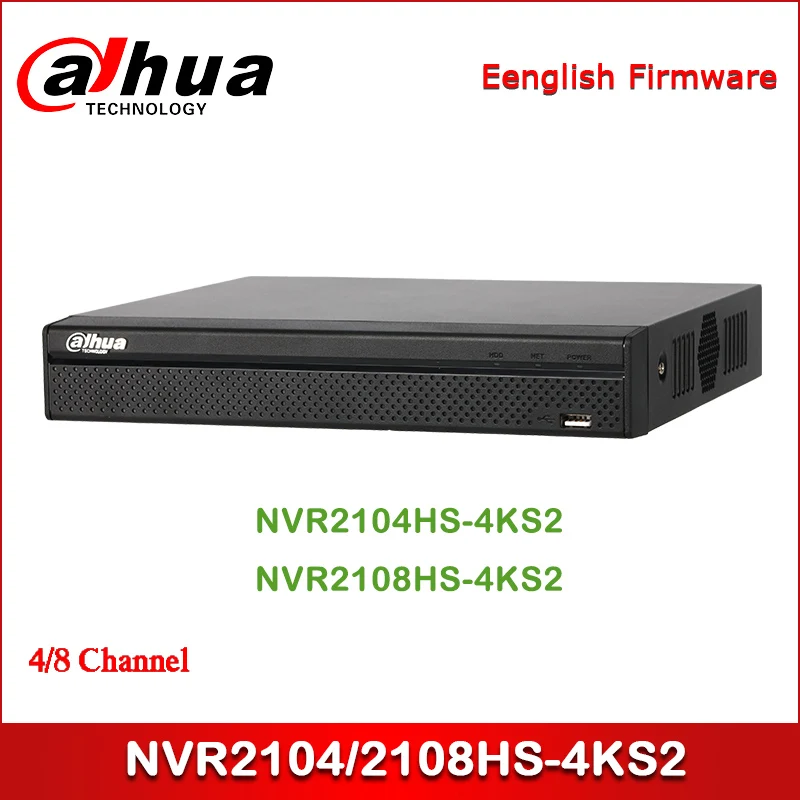 Dahua NVR NVR2104HS-4KS2 NVR2108HS-4KS2 4/8 канальный компактный 1U Lite 4K H.265 сетевой видеорегистратор