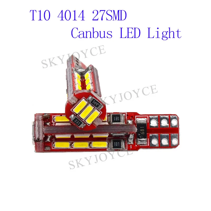 SKYJOYCE 50 ⑤ упак. Canbus T10 LED 27SMD W5W 4014 168 192 27LED без ошибок белый автомобильный Стайлинг