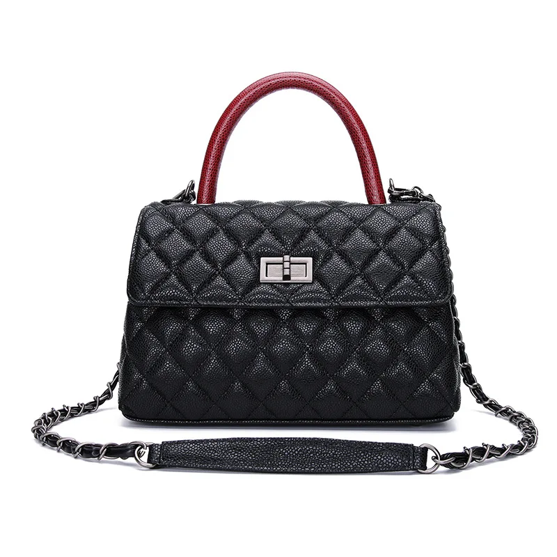 

PASTE 100% Genuine Leather Women Handbags Luxury Designer Ladies Fashion Buckle Shoulder Bag Famous Brands Messenger Chain Bags