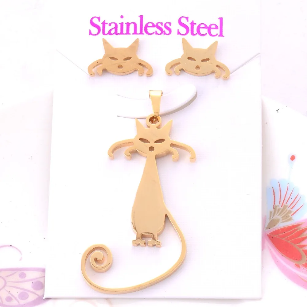 

316L Stainless Steel Cat Jewelry Set HY036-038