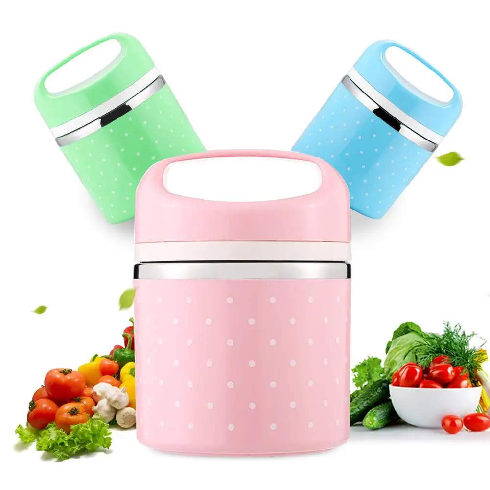 

Stainless Steel Portable Thermal Lunch Box Kids Picnic Food Storage Container NEW