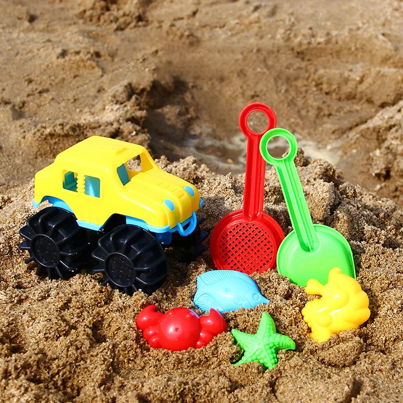 Мини песка и летние пляжные игрушки для детей и маленьких детей, играющих на пляжах с Семья мама и папа Забавный подарок 7 шт./компл