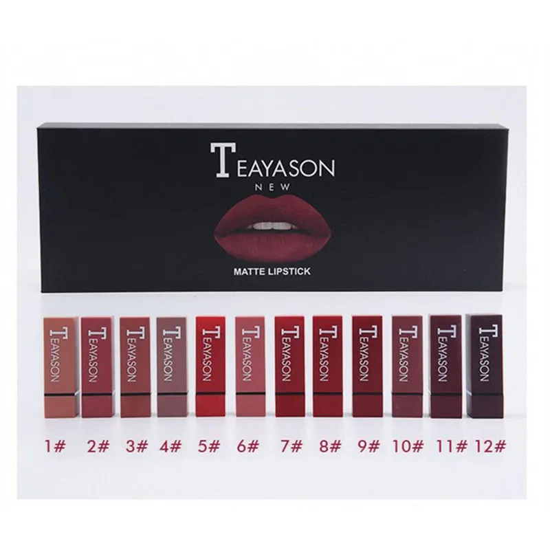 Brand Makeup Lips 12pcs/Set 12 Colors Matte Lipstick Easy to Wear Pigment Velvet Nude Lipstick Kits Waterproof Matte Cosmetics Brand Makeup Lips 12pcs/Set 12 Colors Matte Lipstick Easy to Wear Pigment Velvet Nude Lipstick Kits Waterproof Matte Cosmetics