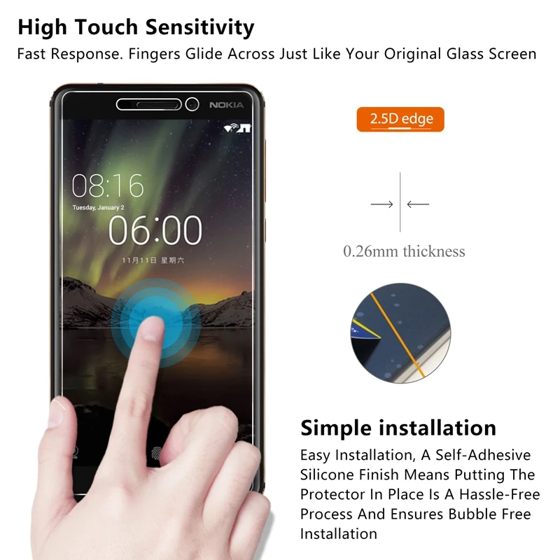 Защитное стекло для Nokia 6 1 5 3 2 закаленное защитная пленка|Защитные стёкла и