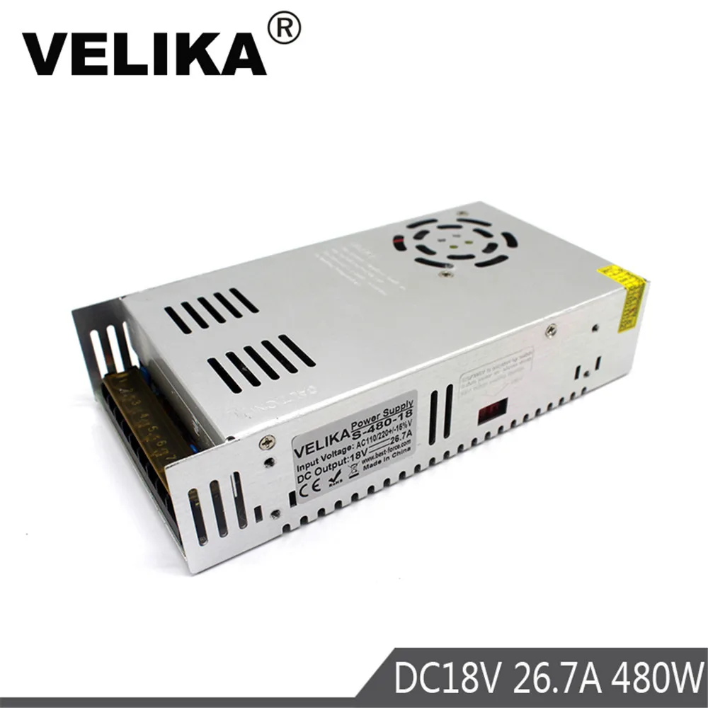 Источник питания DC18V 26 5 A 480W светодиодный трансформатор AC110V 220V к DC 18V для