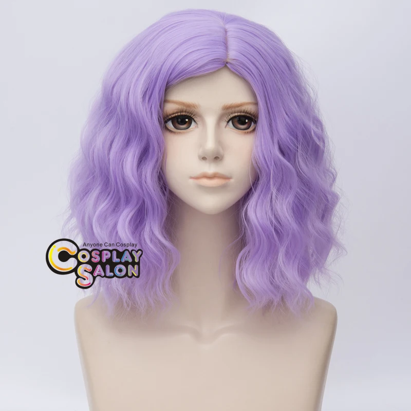 Lolita 35CM Short Light Purple Curly Women Halloween Cosplay Wig+Wig Cap Heat Resistantin