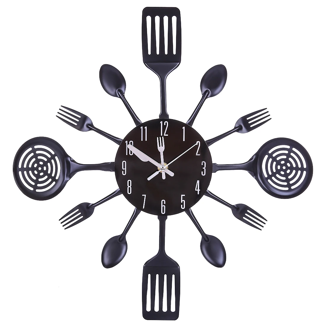 41 5cm Creative Metal Cutlery Kitchen Utensil Wall Clock Spoon