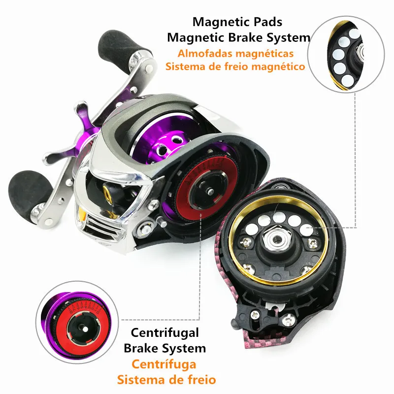 Snakehead 19 Подшипники 7.0: 1 Metal Катушка Baitcasting Reel Левой Рукой Правую Surf Морской Приманки Литья Катушки Рыболовные катушка для спиннинга мультипликаторные