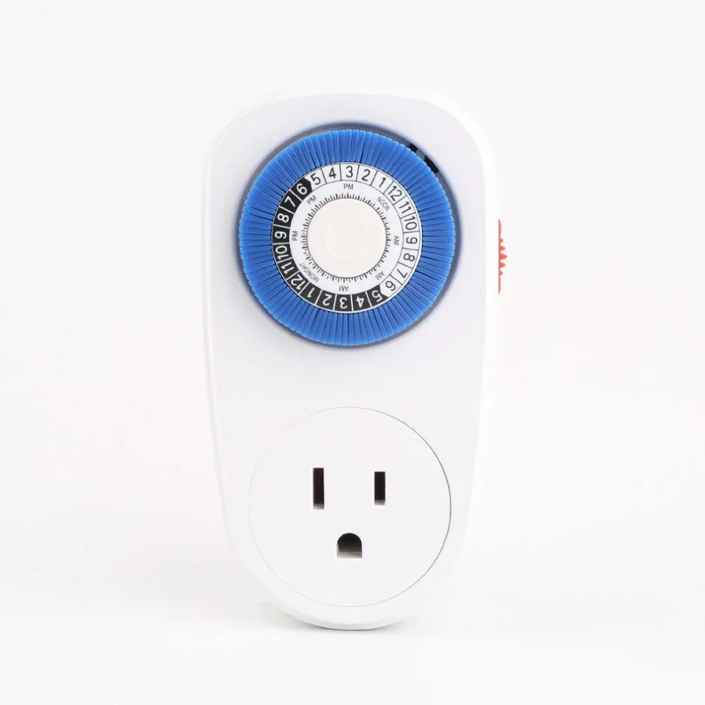 

Socket Timer Switch Smart 24 Hours Plug in Mechanical Grounded Programmable Countdown Indoor Auto Power off blue