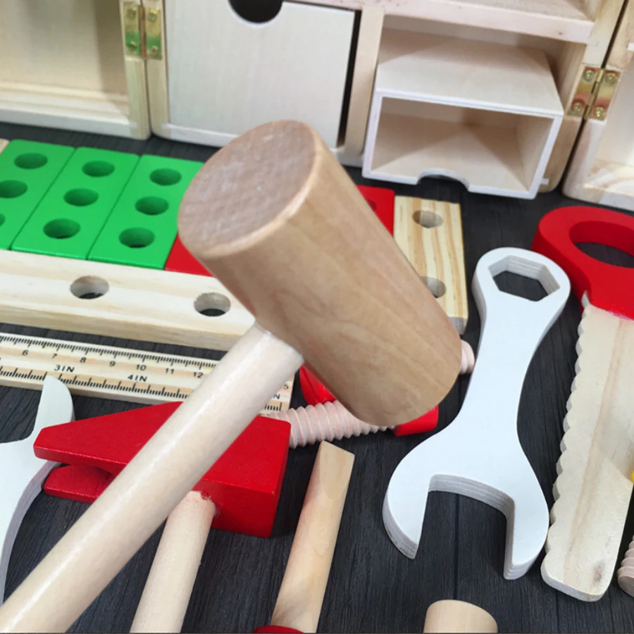 Деревянные инструменты для обслуживания моделирования конструктор с гайками детские игрушки головоломки игровой домик игрушки
