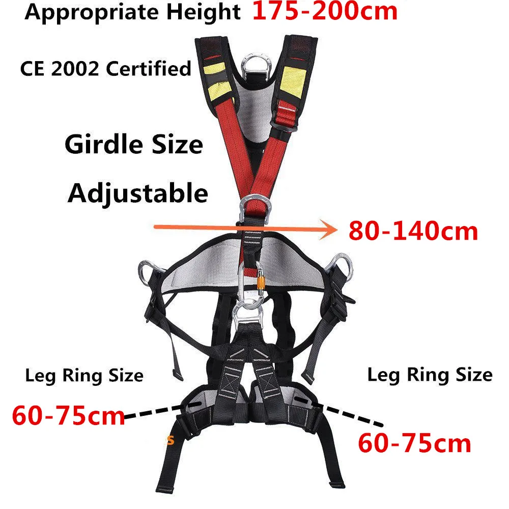 Outdoor Professional Rock Climbing Full Body Safety Belt Harnesses Anti