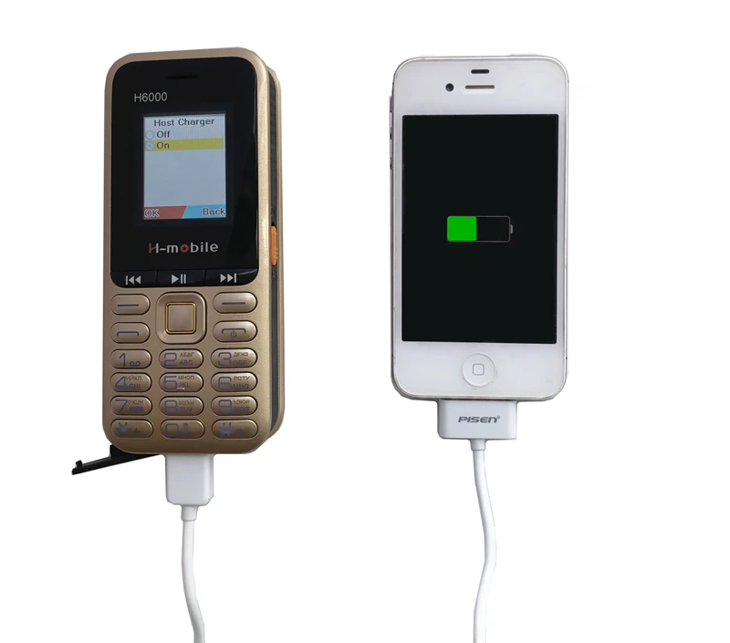 Реальные 4400 мАч, блок питания для мобильного телефона, 4 ядра, две Sim Bluetooth MP3 FM радио клавиатура 1,8 дюймов мобильный телефон H6000 русский Язык