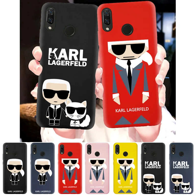 

Luxury Phone Case for Huawei Nova 4 3 3i 2 2S Plus Silicone Cover TPU Soft Back Smart Cases Cool Karl Lagerfeld