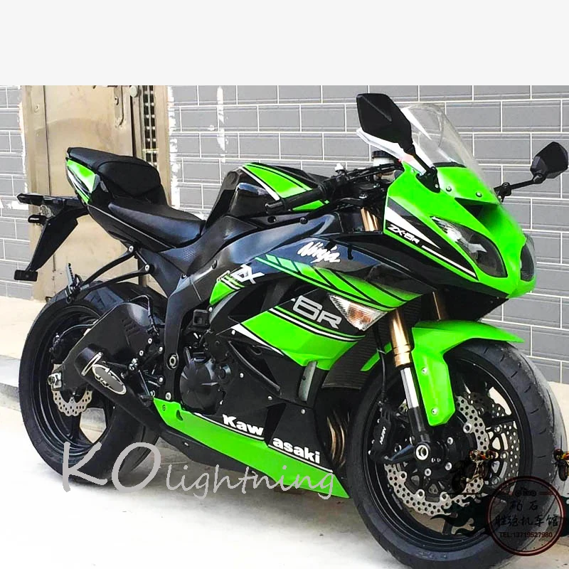 Kawasaki ZX6R ZX636 Motorcycle Exhaust Muffler Pipe Slip-On Black Exhaust System 2009-2016 image 6