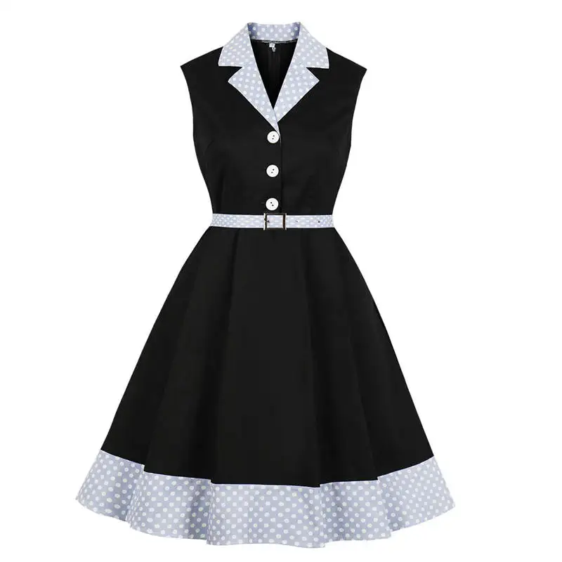 

Womens 50s Retro Vestidos Elegant Femme Sleeveless Slim Tight Dresses V neck Ladies Rockabilly Swing Party Dress with Belt 2019