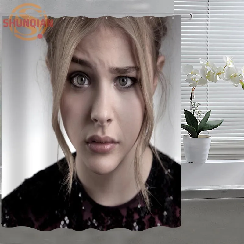 Цвет: желтый Chloe Moretz ткань для занавесок для душа полиэстер на заказ занавеска с крючками для домашнего декора H0328& 12i - Цвет: Цвет: желтый