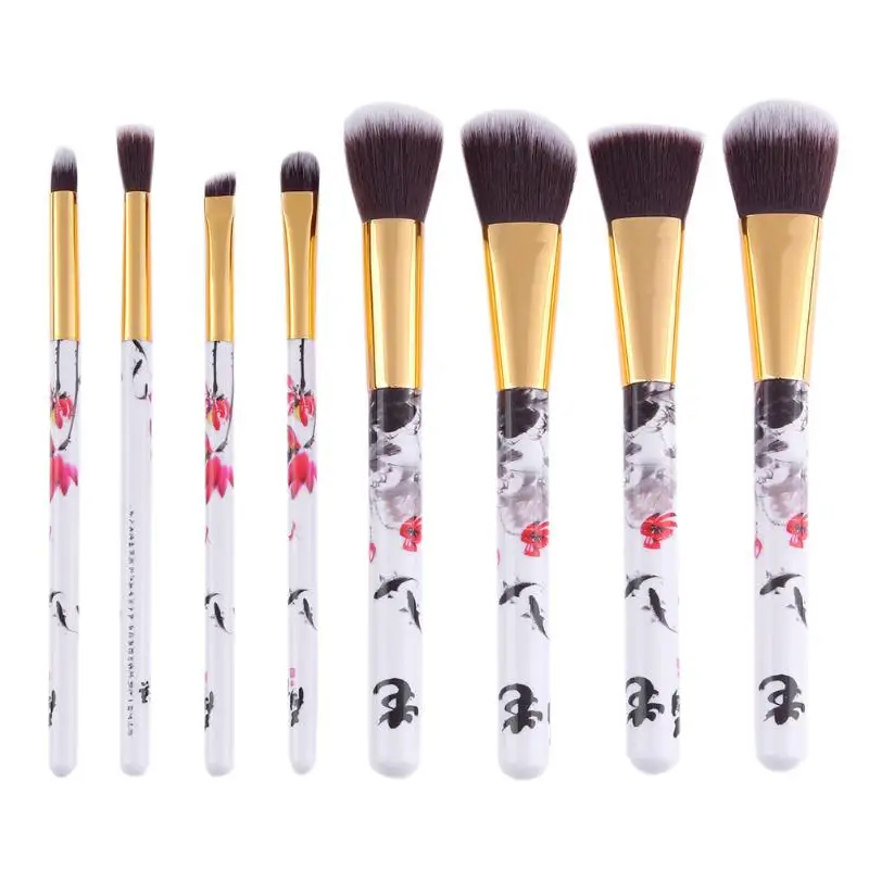 

8pcs Chinese Ink Painting Makeup Brushes Kit Foundation Powder Blusher Contour Eye Shadow Eyebrow Cosmetics Brushes