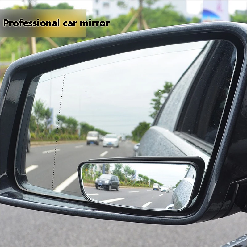2pcs Adjustable Car Blind Spot Mirror Rectangle HD Glass Safety Rearview Mirror Sticker SUV
