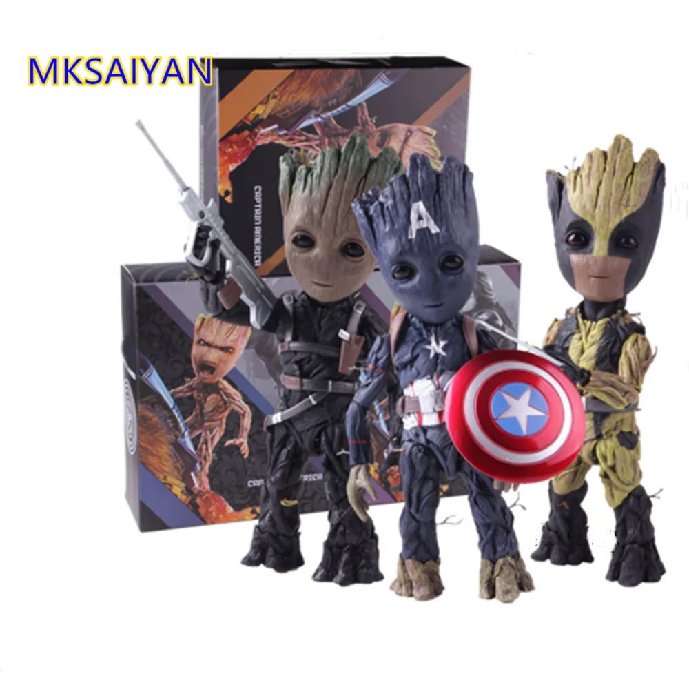 

Captain America Tree Man The Winter Soldier Groot Wolverine Comics Marvel Toys Action Figure Collectible Model Gift Doll XM