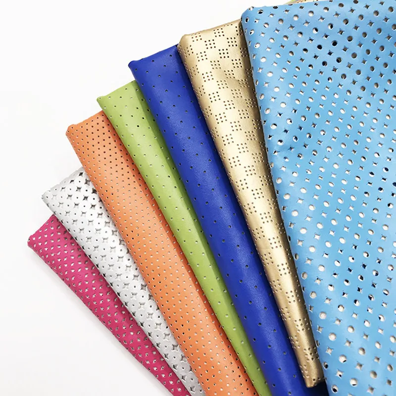 

Faux PU Piercing Leather Fabrics Synthetic Leather for Bag Tissu Cuir Artificial Leather Stuff for Sewing Material Wholesale