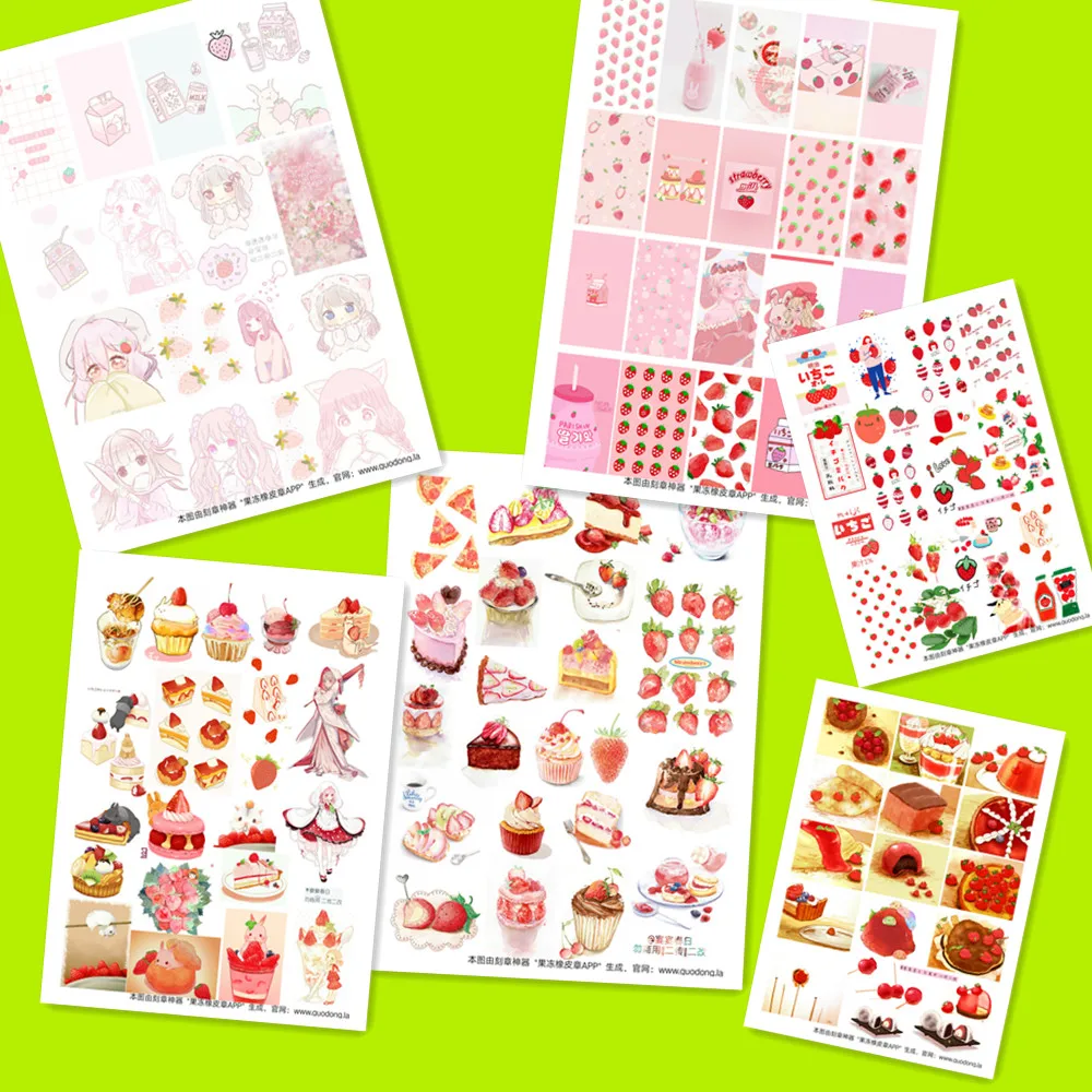 

A5 The Strawberry Cartoon Hand Account Stickers without cutting Decoration DIY Ablum Diary Scrapbooking Gift For Children