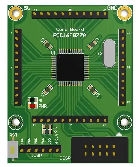 Pic микроконтроллер макетная плата pic16f877a основная плата pic16f877 pic mcu красный/зеленый