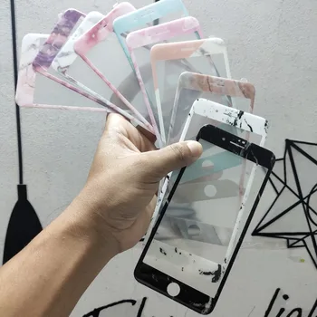 

Cute Marble Full Screen 3D colorful tempered glass screen protector film For iPhone 11 Pro MAX XR XS MAX 6 6S 7 8 Plus protector