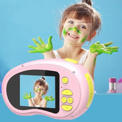 Brinquedos da Criança Educacionais da Foto das Crianças Câmera de Brinquedo com Fotografia de Capa de Silicone Caçoa o Presente Crianças Câmera Digital Mini Macio