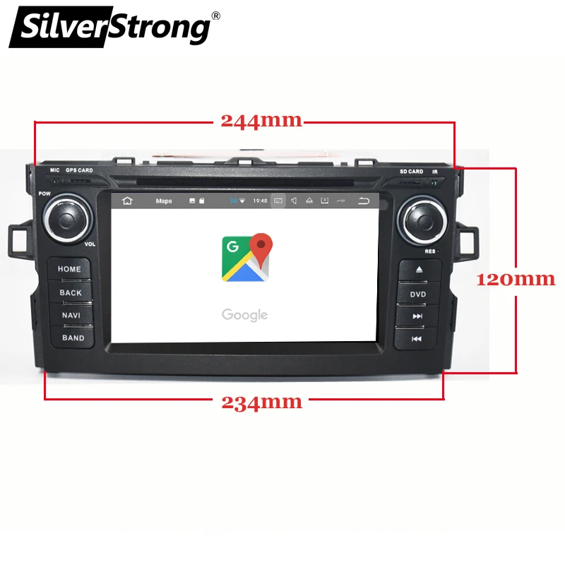 Discount SilverStrong 4G RAM Android9.0 OctaCore Car DVD Player For Toyota Auris Hatchback Car 2din raido gps Navigation tape recorder 3