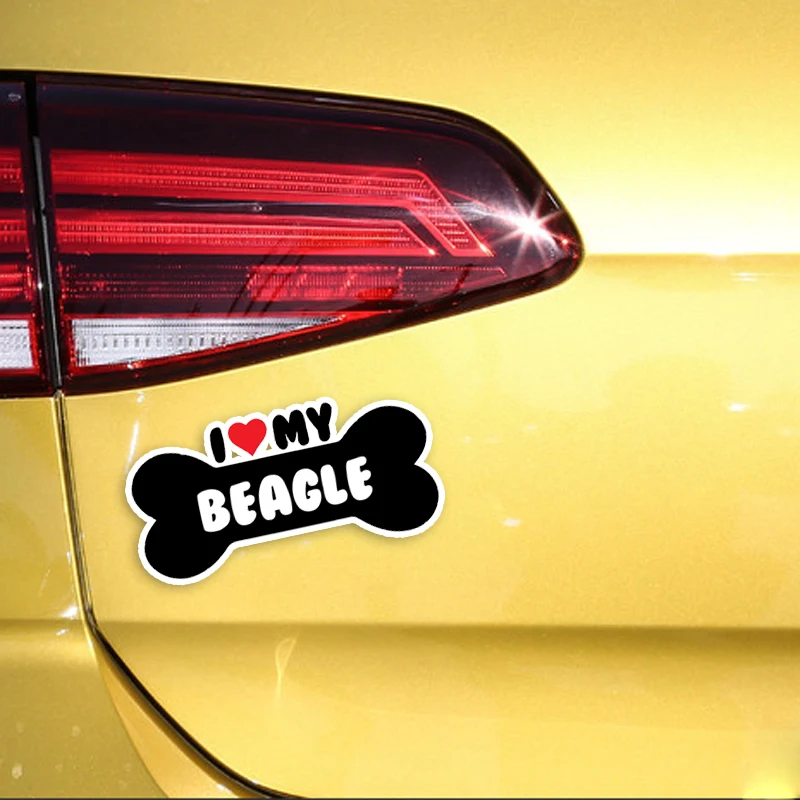 YJZT 15*7 1 см I Heart My Beagle Terrier Dog Bone ПВХ автомобильный бампер наклейки для автомобиля C1