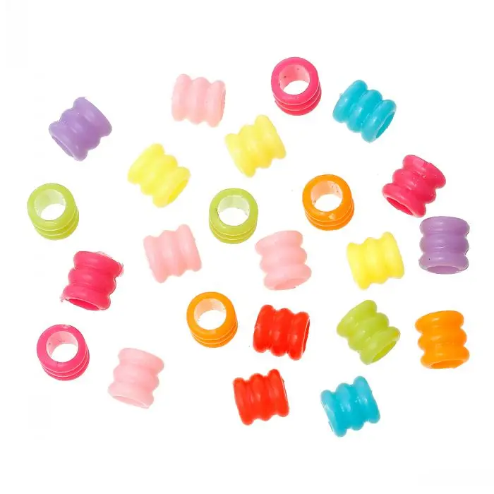 

DoreenBeads Acrylic Spacer Beads Cylinder Mixed Pattern About 7.0mm x 7.0mm,Hole:Approx 4.4mm,1000 PCs from yiwu