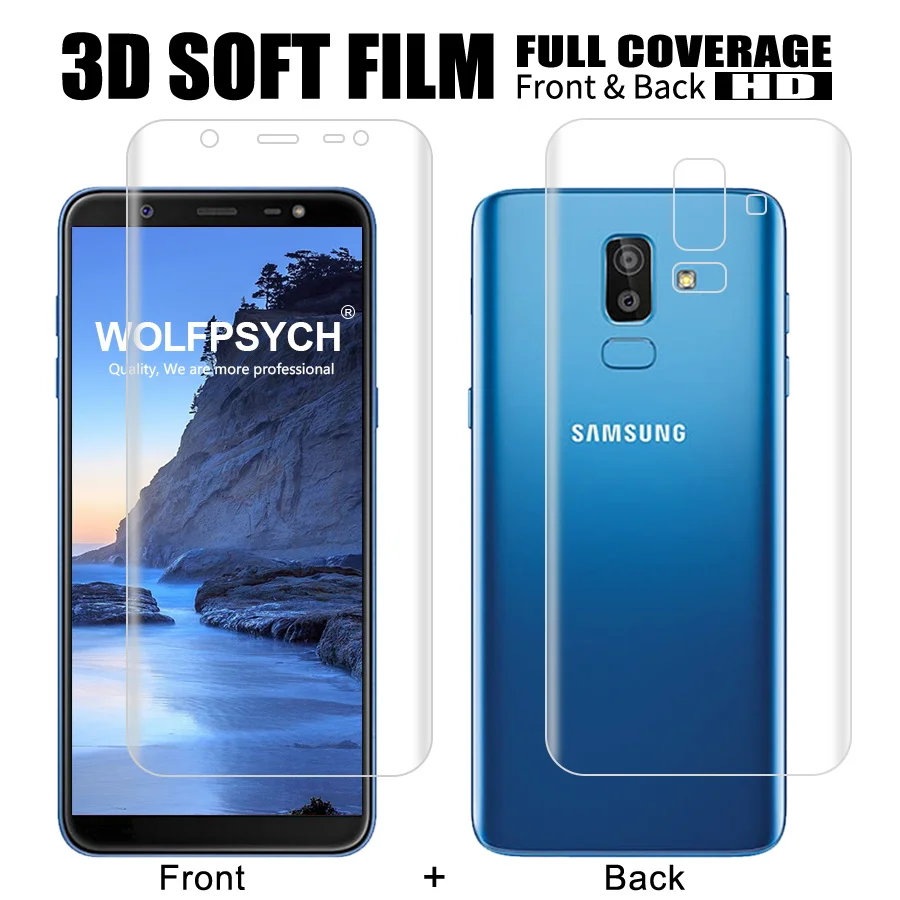 

Front + Back Soft Film For Samsung Galaxy J7 Max Screen Full Cover Protector For Samsung J8 J6 2018 Silicone Hydrogel Sticker
