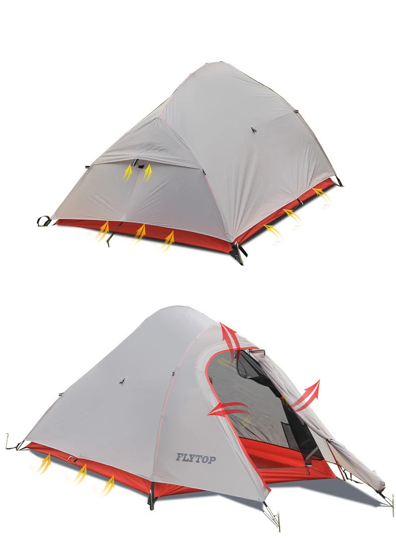 Ultralight Flytop 20D Silicon Nylon 2 Person Tent Hiking Trekking 2