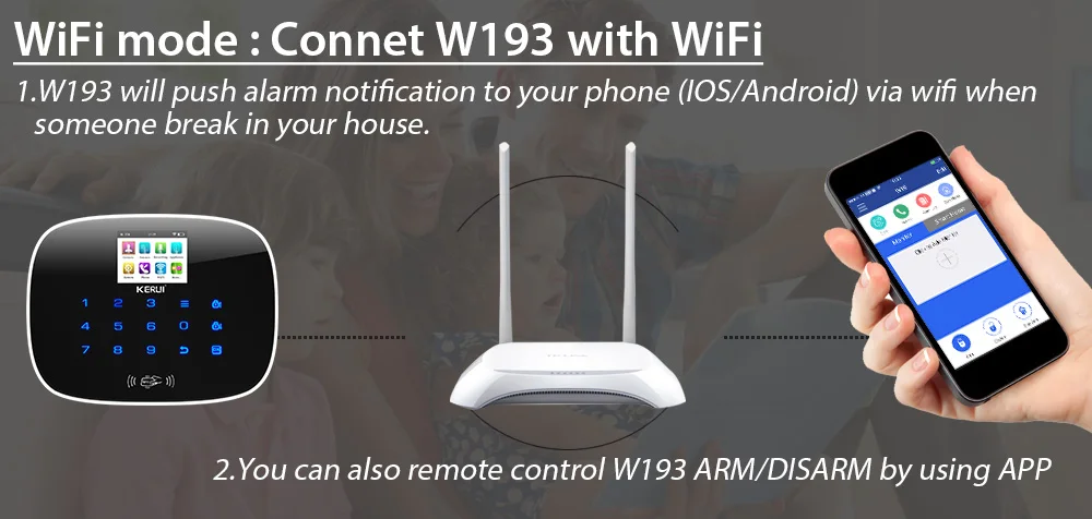 W193 3g 4 г WiFi PSTN GSM SMS Главная Охранная сигнализация ЖК-дисплей GSM SMS сигнализация с тачскрином Главная Безопасность Система контроля