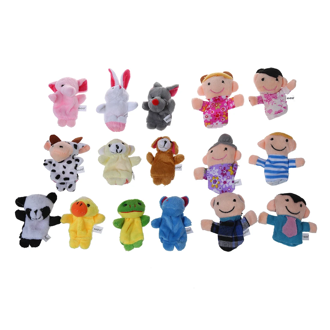 Горячие 16 шт. история палец куклы 10 животных 6 человек семья членов развивающие игрушки